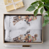 Gezellige kerst Giraffe, op maat Tissuepapier (Geschenk)