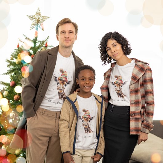 Gezellige kerst Giraffe T-shirt