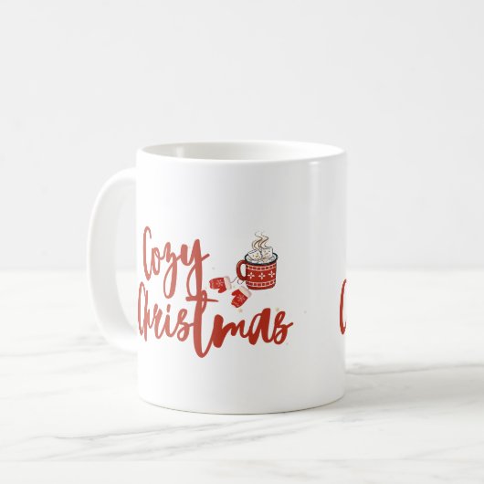 Gezellige Kerst: Hot Cocoa & Mittens Design Koffiemok (Voorkant links)
