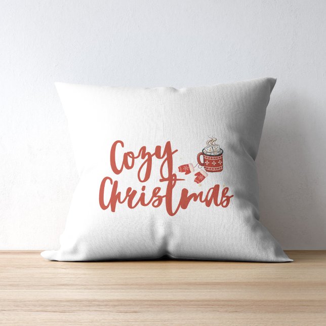 Gezellige Kerst: Hot Cocoa & Mittens Design Kussen (Creator heeft geüpload)