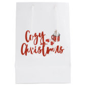 Gezellige Kerst: Hot Cocoa & Mittens Design Medium Cadeauzakje (Achterkant)