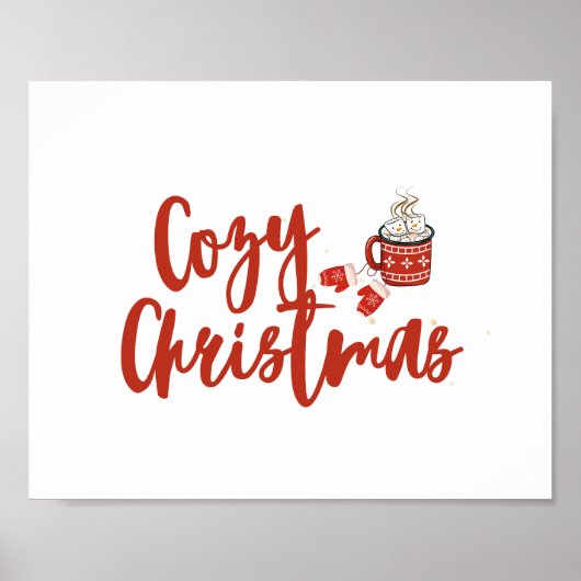 Gezellige Kerst: Hot Cocoa & Mittens Design Poster (Voorkant)