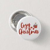 Gezellige Kerst: Hot Cocoa & Mittens Design Ronde Button 3,2 Cm (Voorkant /achterkant)