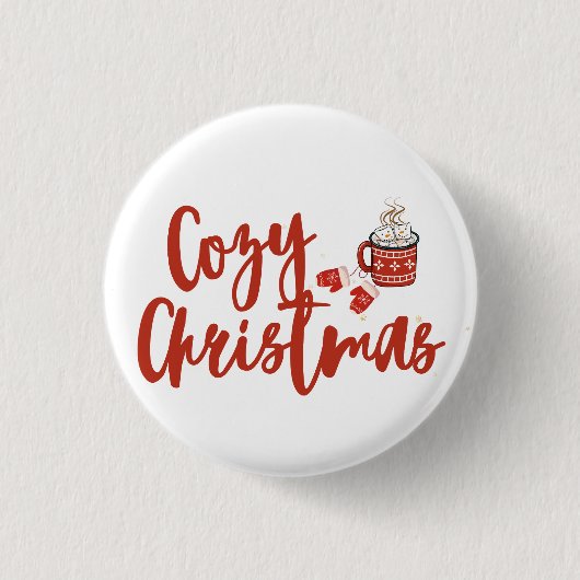 Gezellige Kerst: Hot Cocoa & Mittens Design Ronde Button 3,2 Cm (Voorkant)