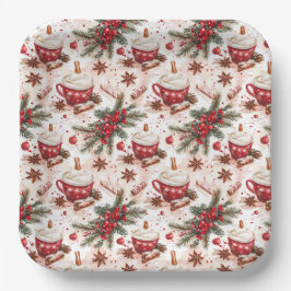 Gezellige Kerst Hot Cocoa Papieren Bordje