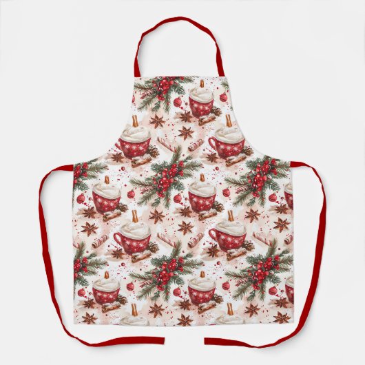 Gezellige Kerst Hot Cocoa Schort (Voorkant)