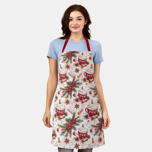 Gezellige Kerst Hot Cocoa Schort (Gedragen)