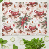 Gezellige Kerst Hot Cocoa Theedoek (Gevouwen)