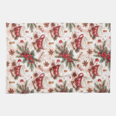 Gezellige Kerst Hot Cocoa Theedoek (Horizontaal)