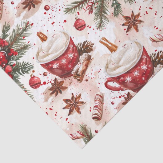 Gezellige Kerst Hot Cocoa Tissuepapier (Detail)