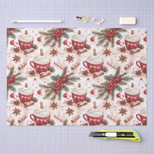 Gezellige Kerst Hot Cocoa Tissuepapier (Craft)