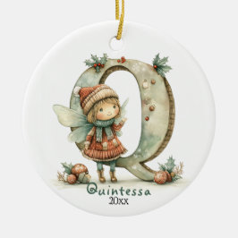 Gezellige kerst Initiaal gepersonaliseerde vakanti Keramisch Ornament