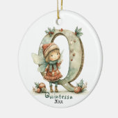 Gezellige kerst Initiaal gepersonaliseerde vakanti Keramisch Ornament (Links)