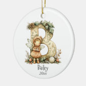 Gezellige kerst Initiaal gepersonaliseerde vakanti Keramisch Ornament (Links)