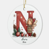 Gezellige kerst Initiaal gepersonaliseerde vakanti Keramisch Ornament (Links)