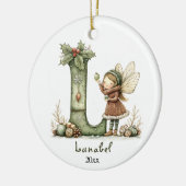 Gezellige kerst Initiaal gepersonaliseerde vakanti Keramisch Ornament (Links)