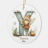 Gezellige kerst Initiaal gepersonaliseerde vakanti Keramisch Ornament (Links)