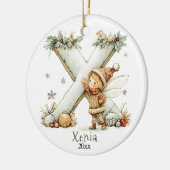 Gezellige kerst Initiaal gepersonaliseerde vakanti Keramisch Ornament (Links)
