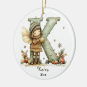 Gezellige kerst Initiaal gepersonaliseerde vakanti Keramisch Ornament (Links)