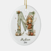 Gezellige kerst Initiaal gepersonaliseerde vakanti Keramisch Ornament (Rechts)