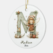 Gezellige kerst Initiaal gepersonaliseerde vakanti Keramisch Ornament (Links)