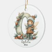 Gezellige kerst Initiaal gepersonaliseerde vakanti Keramisch Ornament (Links)