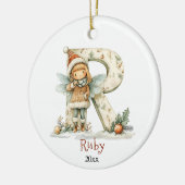 Gezellige kerst Initiaal gepersonaliseerde vakanti Keramisch Ornament (Links)