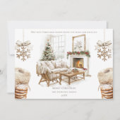 Gezellige kerst Kaart met foto en Waterverf kunst (Voorkant)