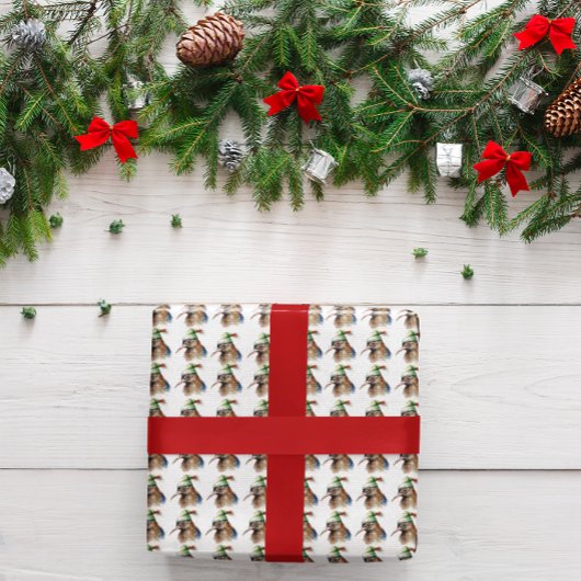 Gezellige kerst kiwi cadeaupapier