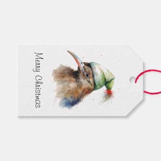 Gezellige Kerst Kiwi, op maat Cadeaulabel (Voorkant (Horizontaal))