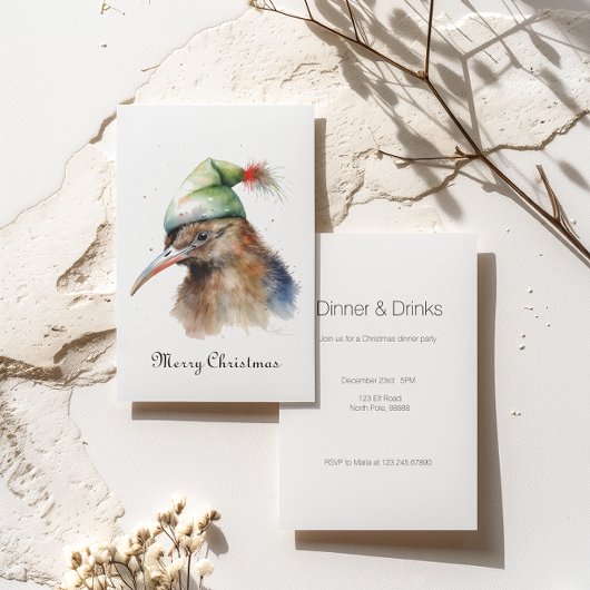 Gezellige Kerst Kiwi, op maat Kaart