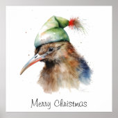 Gezellige Kerst Kiwi, op maat Poster (Voorkant)