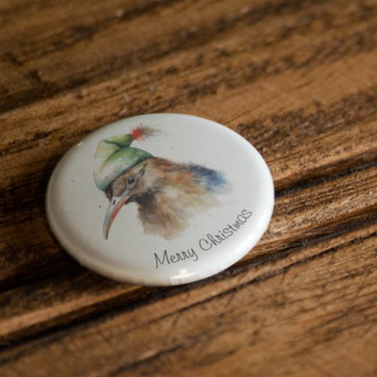 Gezellige Kerst Kiwi, op maat Ronde Button 5,7 Cm