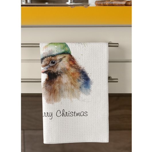 Gezellige Kerst Kiwi, op maat Theedoek