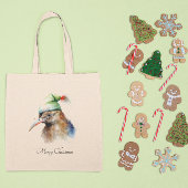 Gezellige Kerst Kiwi, op maat Tote Bag