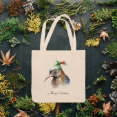 Gezellige Kerst Kiwi, op maat Tote Bag