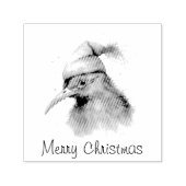 Gezellige Kerst Kiwi, op maat Zelfinktende Stempel (Design)