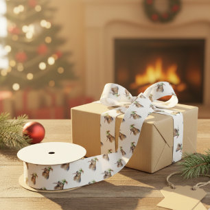 Gezellige kerst kiwi satijnen lint