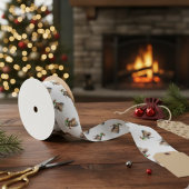 Gezellige kerst kiwi satijnen lint