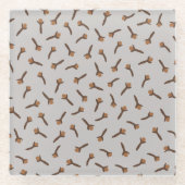 Gezellige kerst & kruid kruidnagel glazen onderzetter (Voorkant)