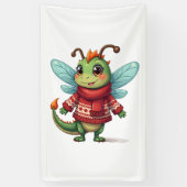 Gezellige Kerst Libel Spandoek (Verticaal)