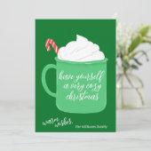 Gezellige Kerst Mok Foto Kerst Kaart (Staand voorkant)