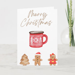Gezellige Kerst Mok & Gingerbread Biscuits Kaart