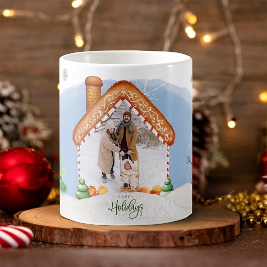 Gezellige kerst peperkoek huis foto koffie Mok