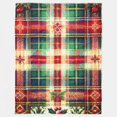 Gezellige Kerst Plaid Fleece Deken met Sneeuwvlok (Voorkant)