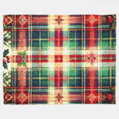 Gezellige Kerst Plaid Fleece Deken met Sneeuwvlok (Voorkant (Horizontaal))