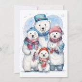 Gezellige Kerst Polar Beer Familie Vakantie Flat K (Voorkant)