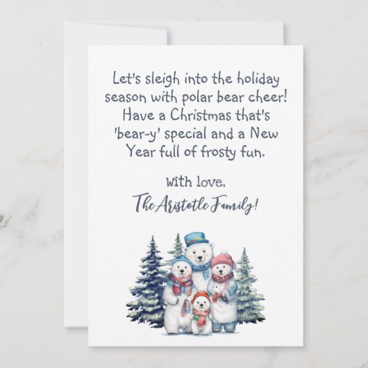 Gezellige Kerst Polar Beer Familie Vakantie Flat K (Achterkant)