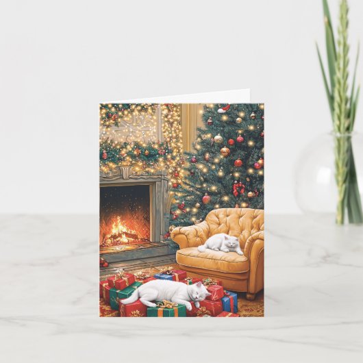 Gezellige kerst Purrings Feestdagen Kaart (Voorkant)