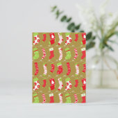 Gezellige Kerst Retro Winter Sokken Feestdagenkaart (Staand voorkant)